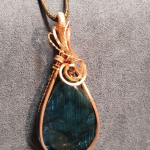 the Matrix labradorite and bright copper pendant