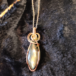 Gold Flame Labradorite Pendant