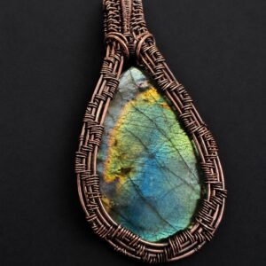 eye catcher large rainbow teardrop pendant