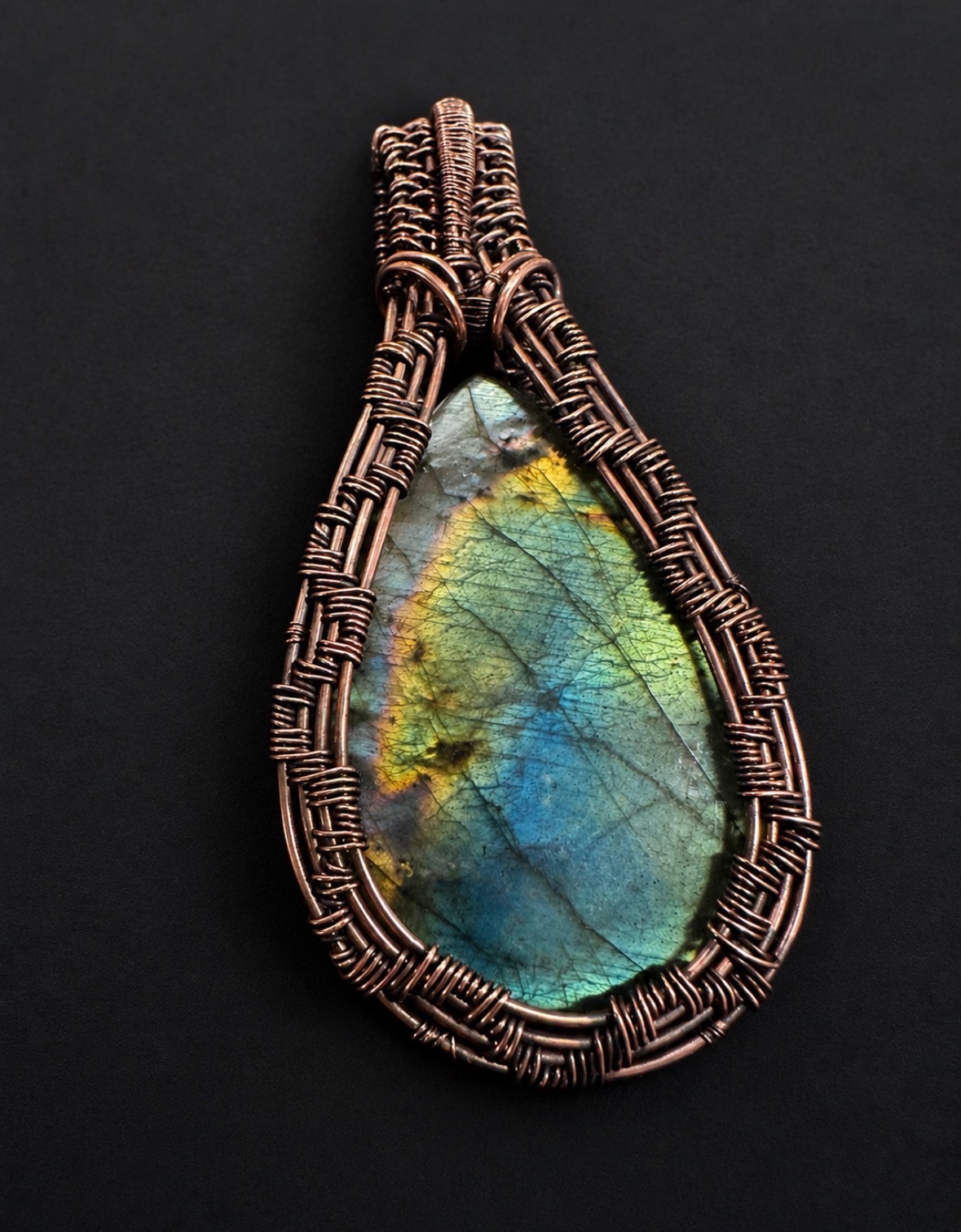 eye catcher large rainbow teardrop pendant