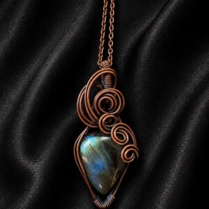 swirled triangular labradorite pendant