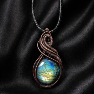 big blue marble labradorite pendant