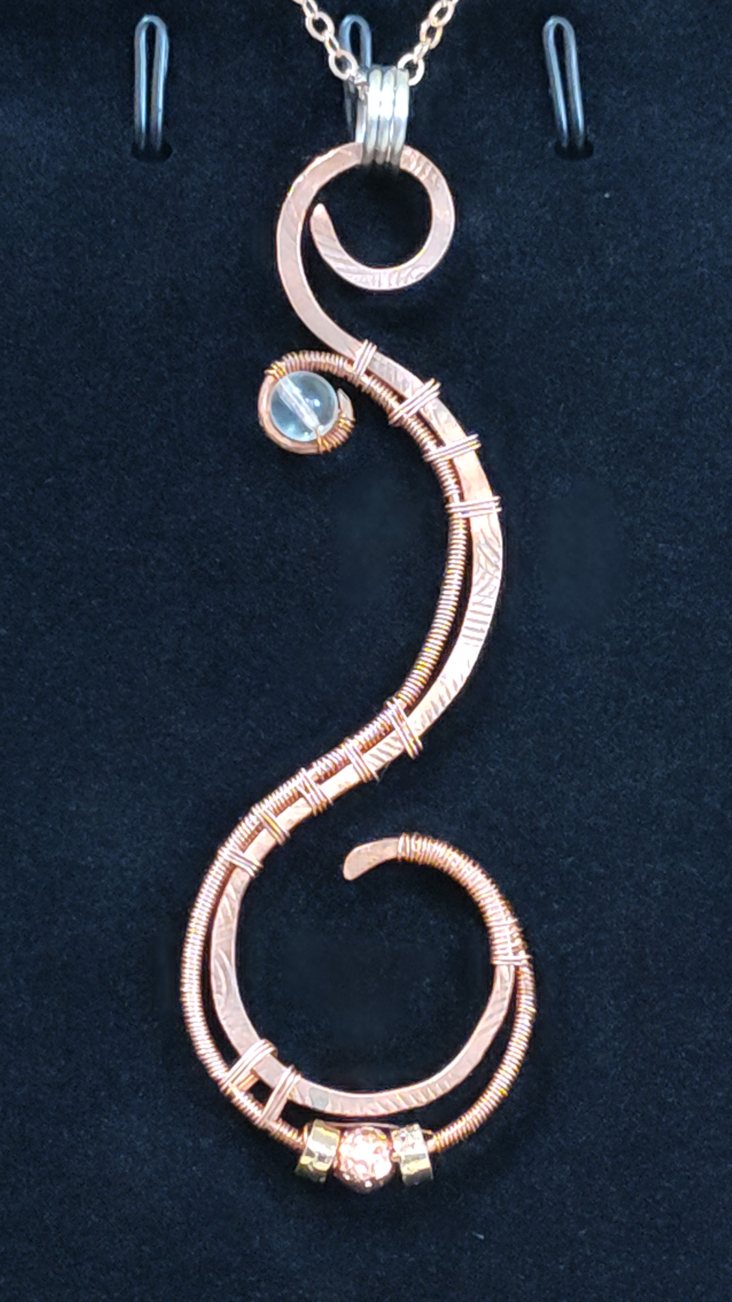 split spiral scroll pendant