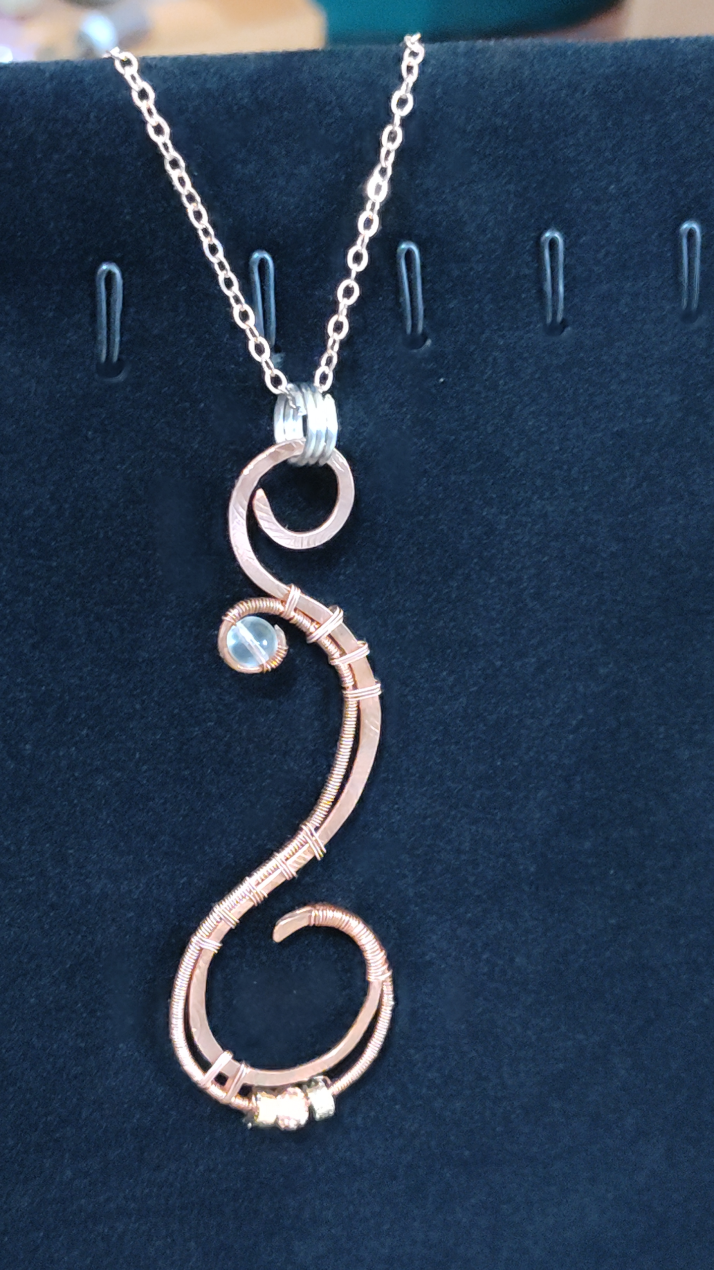 split scroll spiral pendant