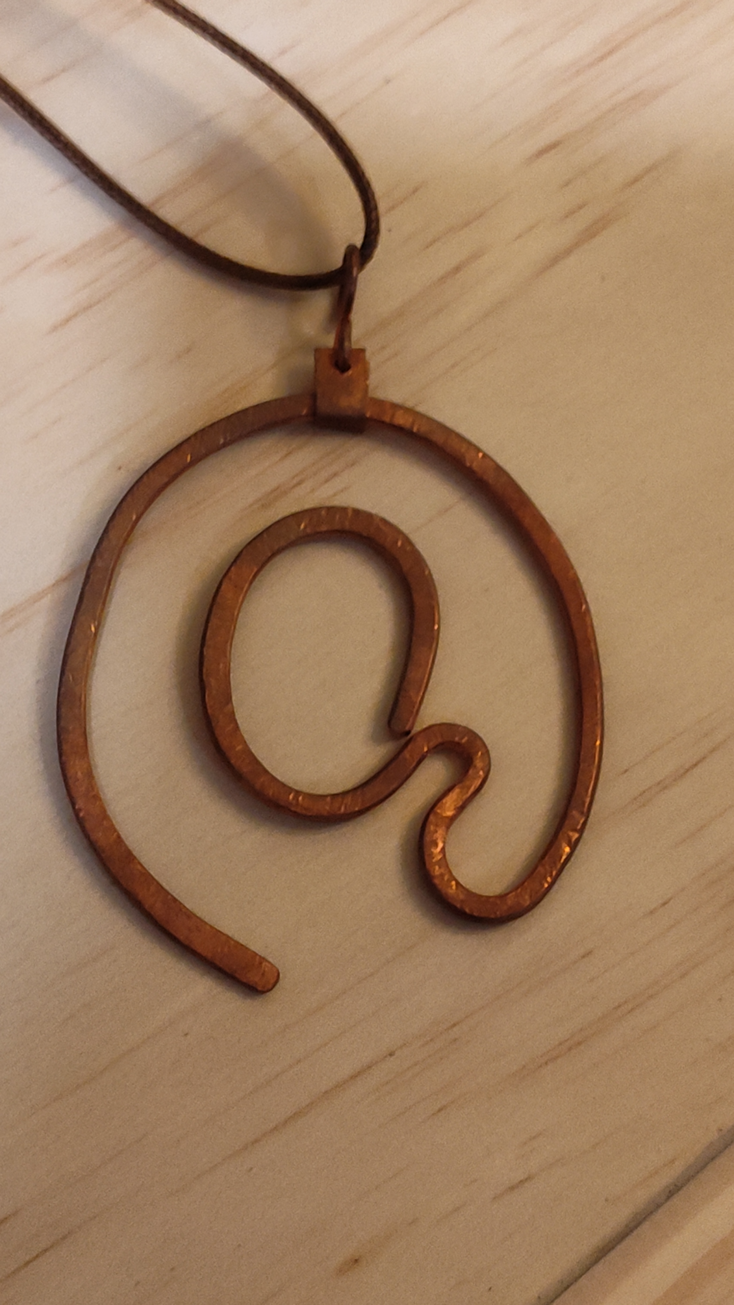 "The Influencer" Hammered Copper Wire Pendant - Image 2