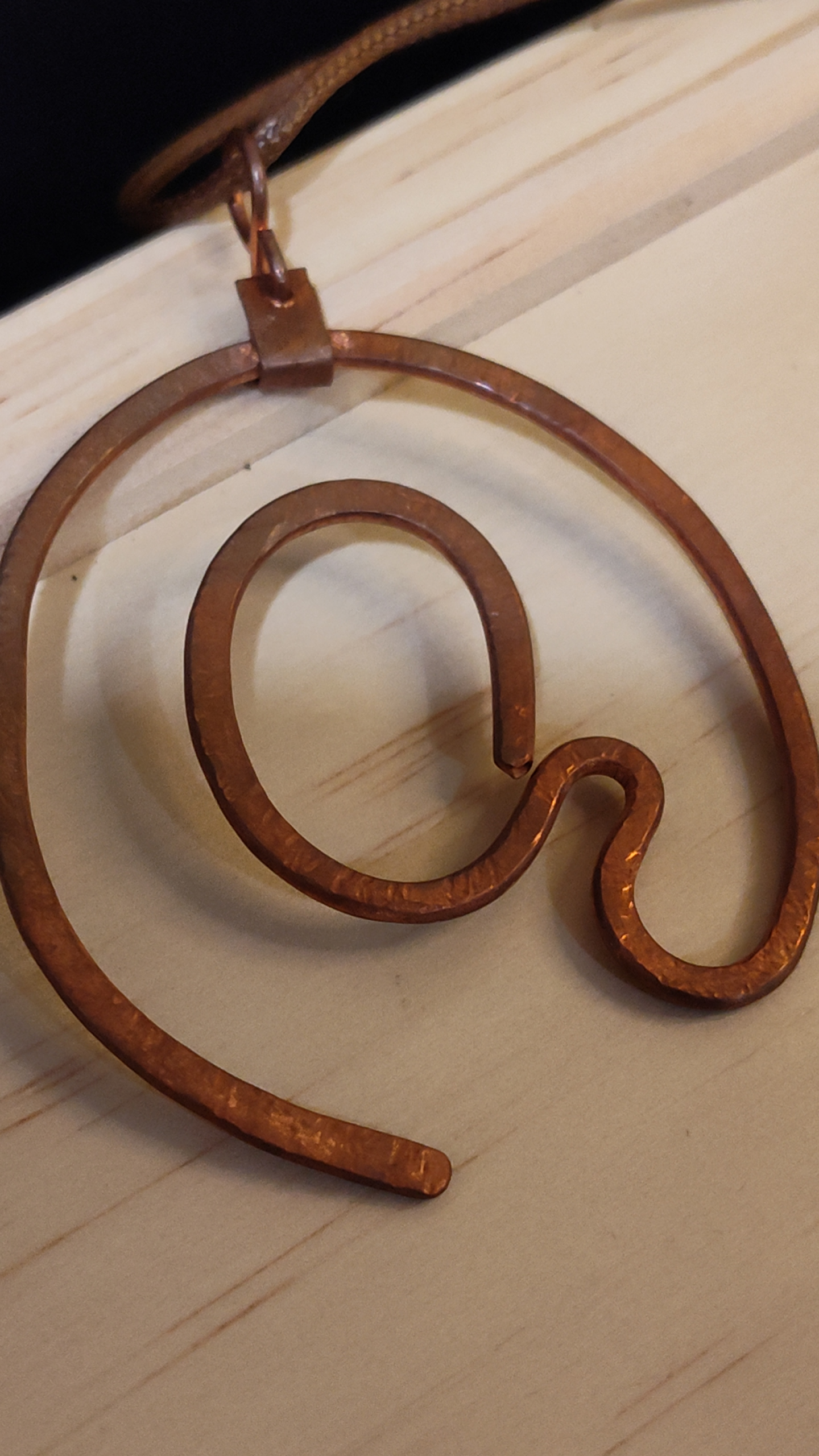 "The Influencer" Hammered Copper Wire Pendant - Image 3