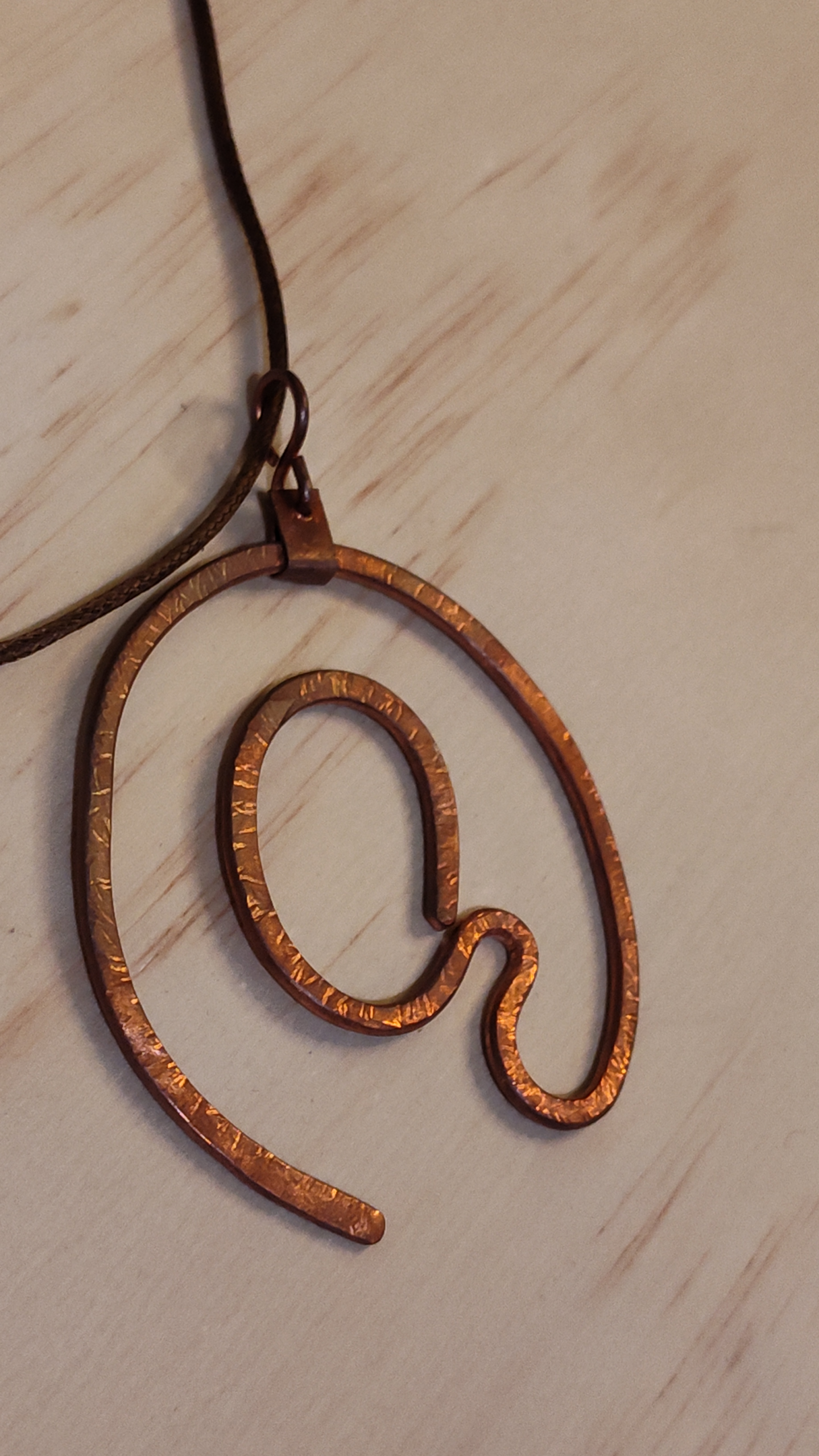 "The Influencer" Hammered Copper Wire Pendant - Image 4