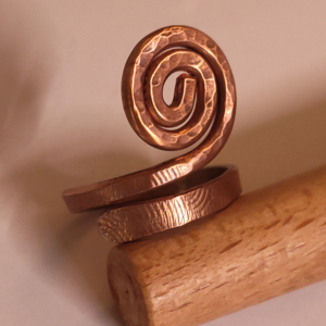 Hand-Hammered Rustic Spiral Ring