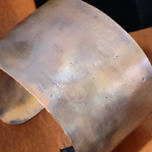 "Ripples" Fired and Textured Copper Cuff