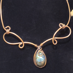 segmented copper pendant collar