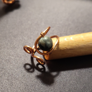 Copper Open Swirl Ring with Labradorite