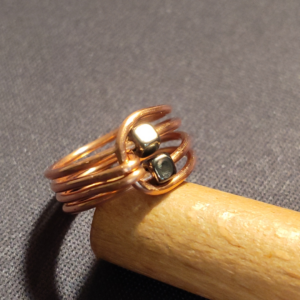 Wrapped Copper and Hematite Ring