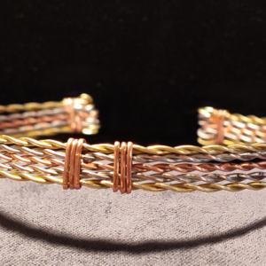 Triple Twist Polished Metal Bracelet